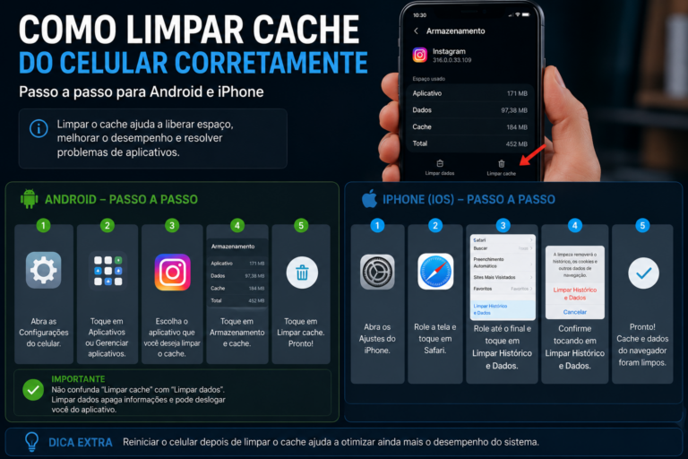 Como limpar cache do celular corretamente
