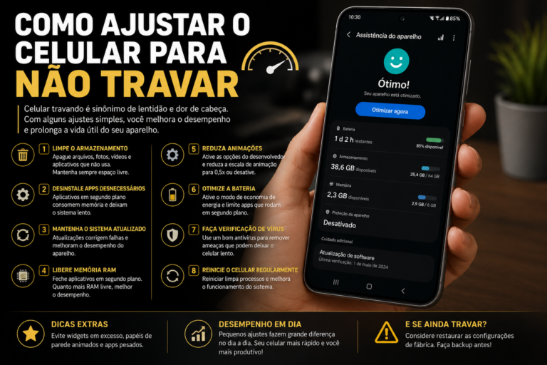 Como ajustar o celular para não travar