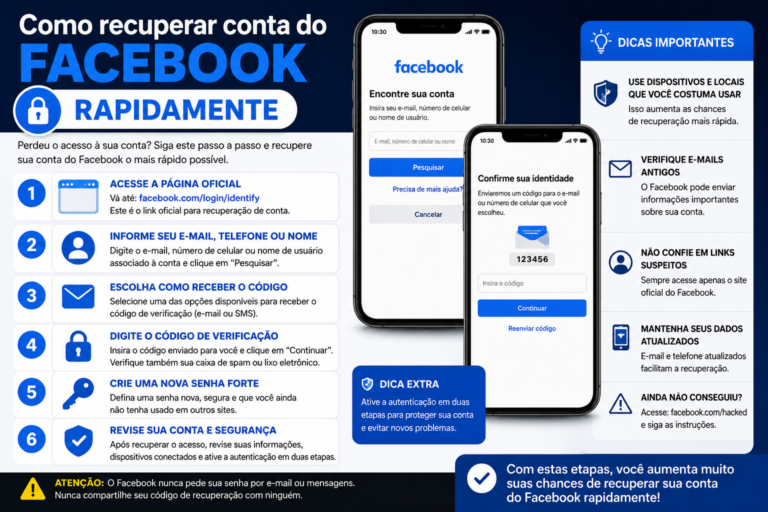 Como recuperar conta do Facebook rapidamente