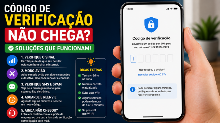 Código de verificação não chega: solução