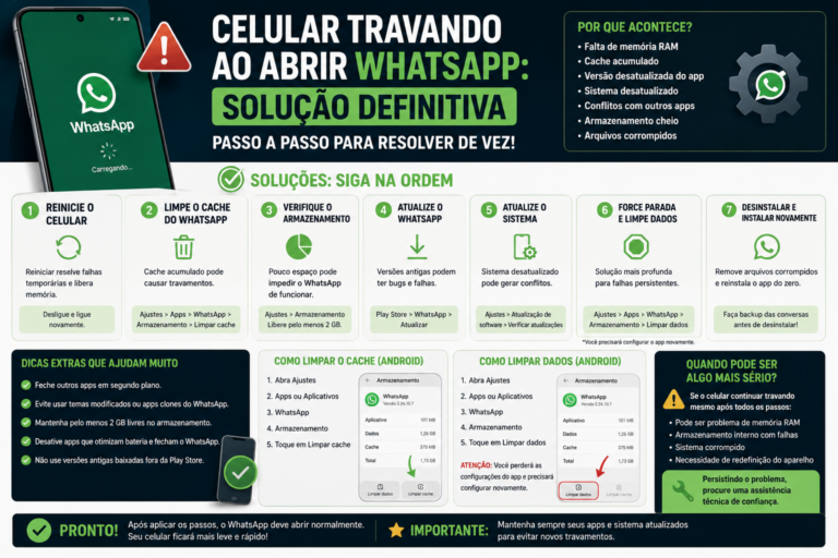 Celular travando ao abrir WhatsApp: solução