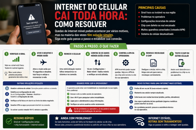 Internet do celular cai toda hora: como resolver