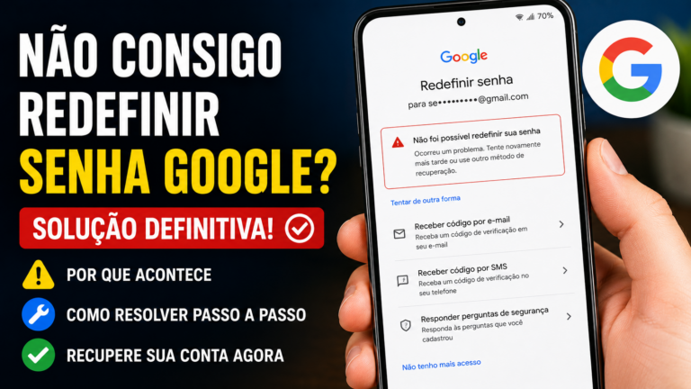Não consigo redefinir senha Google: solução