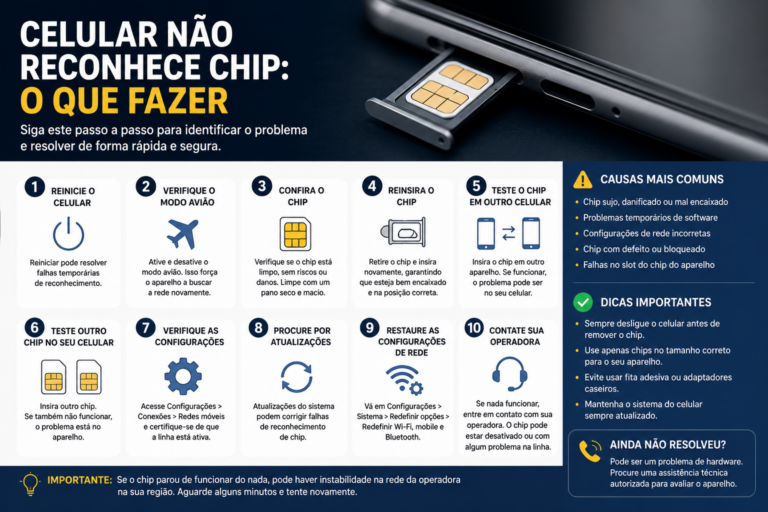 Celular não reconhece chip: o que fazer
