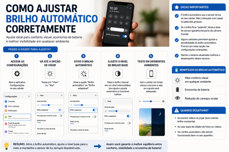 Como ajustar brilho automático corretamente
