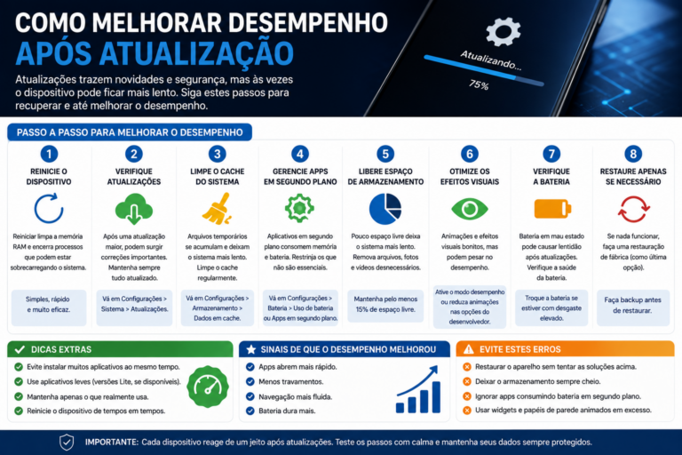Como melhorar desempenho após atualização