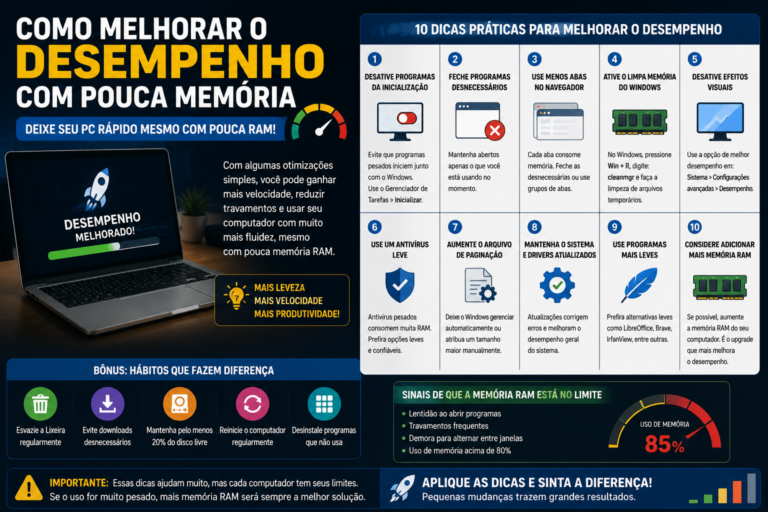 Como melhorar desempenho com pouca memória