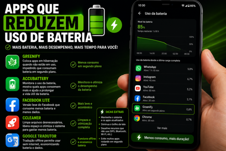 Apps que reduorganizam zem uso de bateria