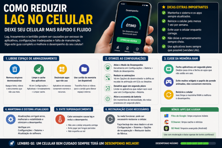 Como reduzir lag no celular
