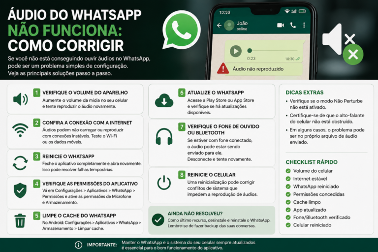 Áudio do WhatsApp não funciona: como corrigir