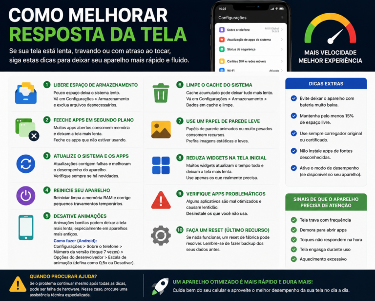 Como melhorar resposta da tela