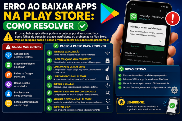 Erro ao baixar apps na Play Store: como resolver