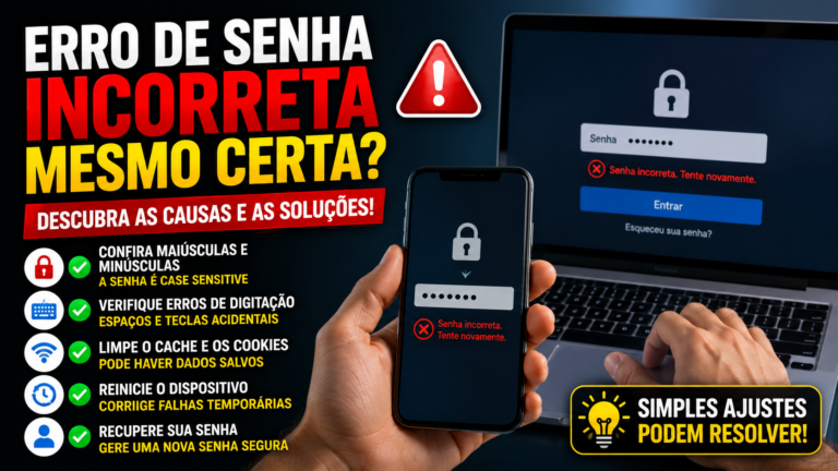 Erro de senha incorreta mesmo certa