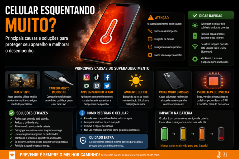 Celular esquentando muito: principais causas e soluções