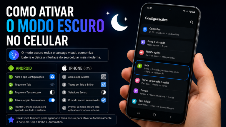 Como ativar o modo escuro no celular