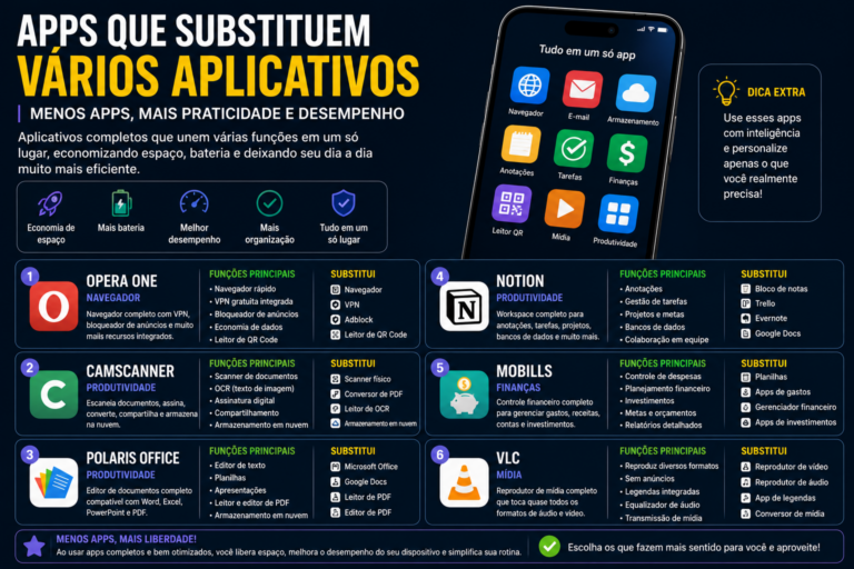 Apps que substituem vários aplicativos