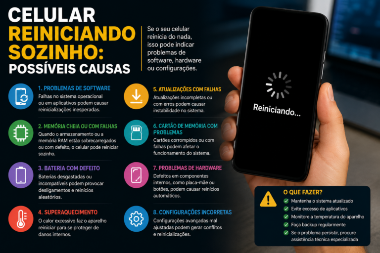 Celular reiniciando sozinho: possíveis causas