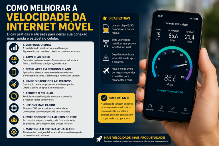 Como melhorar a velocidade da internet móvel