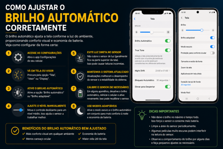 Como ajustar o brilho automático corretamente
