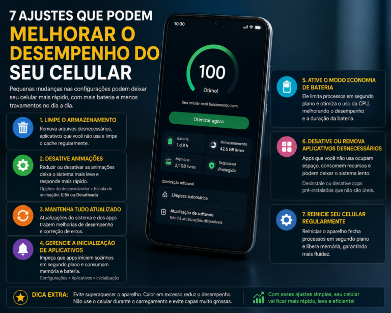 7 ajustes que podem melhorar o desempenho do seu celular