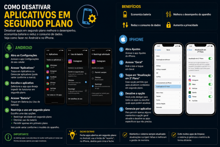 Como desativar aplicativos em segundo plano