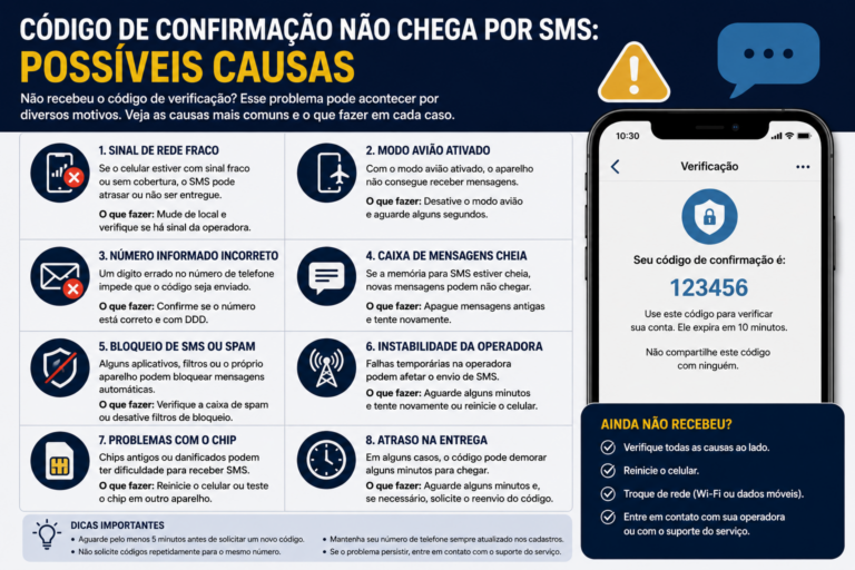Código de confirmação não chega por SMS: possíveis causas