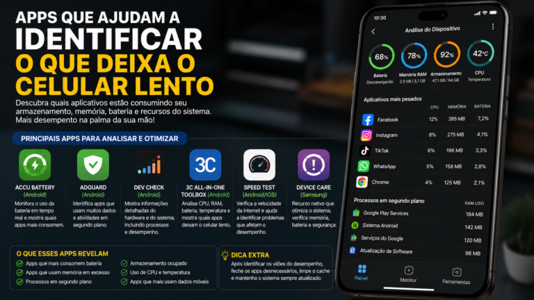 Apps que ajudam a identificar o que deixa o celular lento