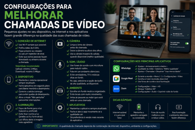 Configuração para melhorar chamadas de vídeo