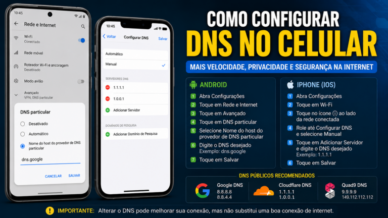Como configurar DNS no celular