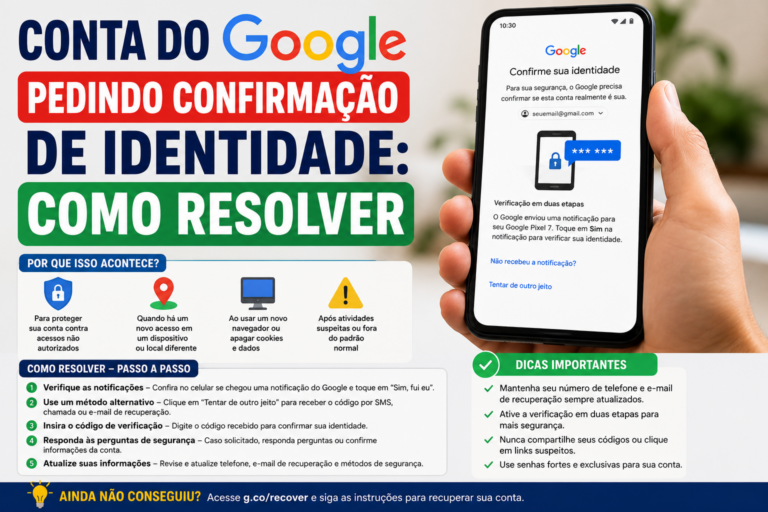 Conta do Google pedindo confirmação de identidade: como resolver