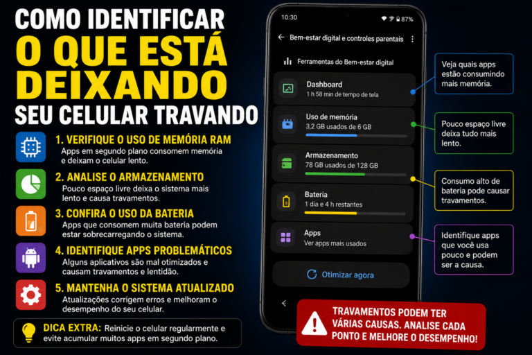 Como identificar o que está deixando seu celular travando
