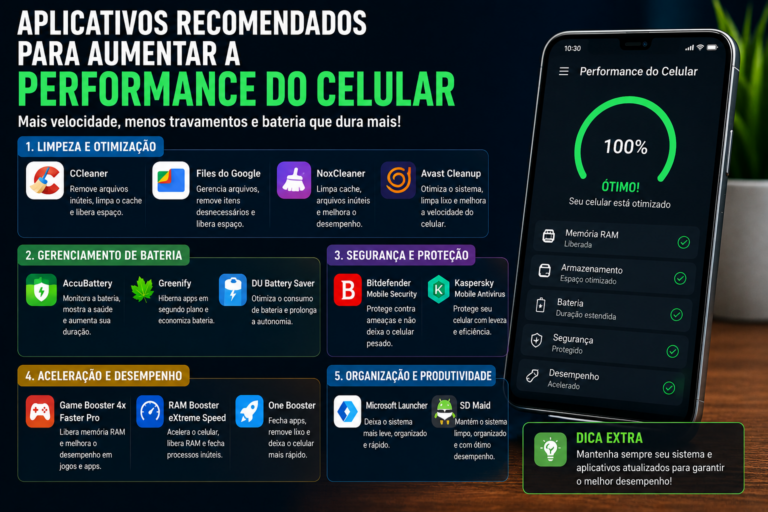 Aplicativos recomendados para aumentar a performance do celular