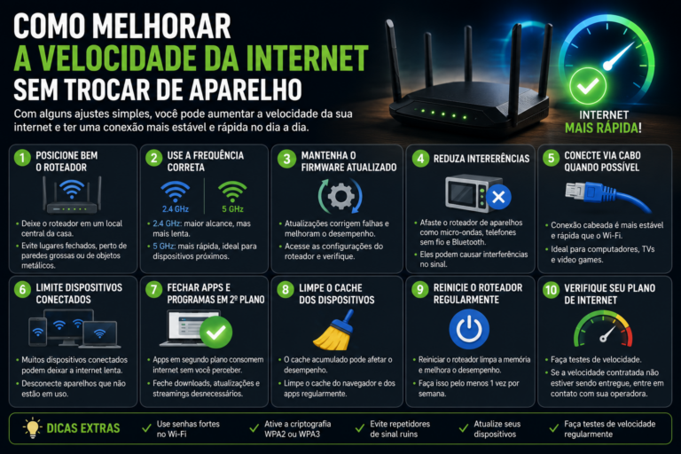 Como melhorar a velocidade da internet sem trocar de aparelho