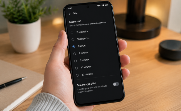 Como configurar o bloqueio automático da tela