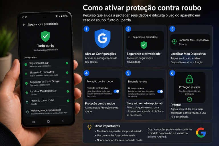 Como ativar proteção contra roubo