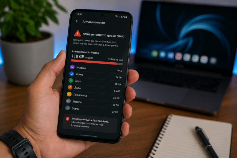 O impacto do armazenamento cheio no desempenho do Android