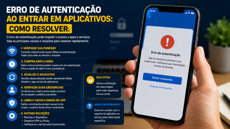 Erro de autenticação ao entrar em aplicativos: como resolver