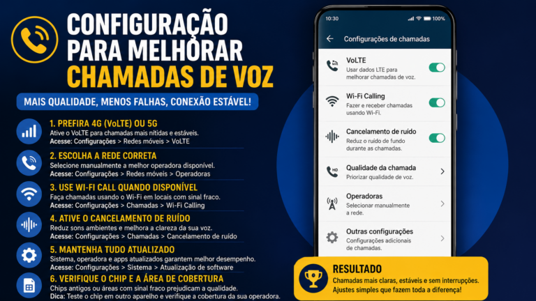 Configuração para melhorar chamadas de voz